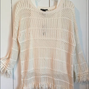 NWT Chelsea & Theodore Luxury Knit Fringe Sweater